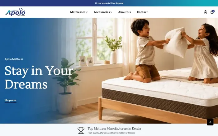 Apolo Mattress website homepage — apolomattress.com