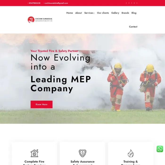 Cochin Suraksha website homepage screenshot