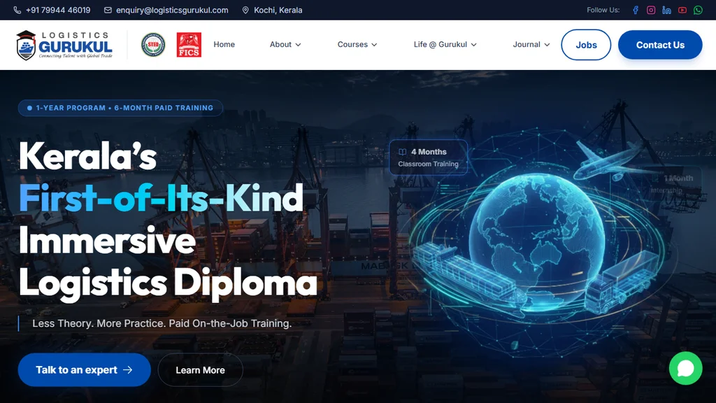 Logistics Gurukul International Logistics Training Institute Web Design Case Study