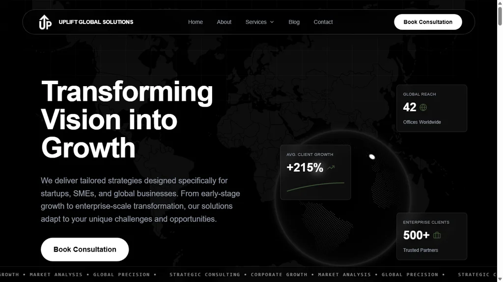 Uplift Global Solutions Management Consulting Web Design Case Study