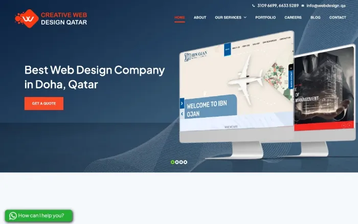 Creative Web Design Qatar website homepage screenshot