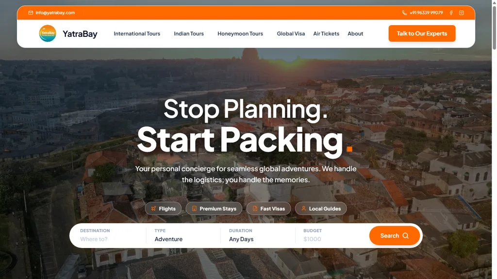 YatraBay International Tour Operator Website Design & Development Case Study