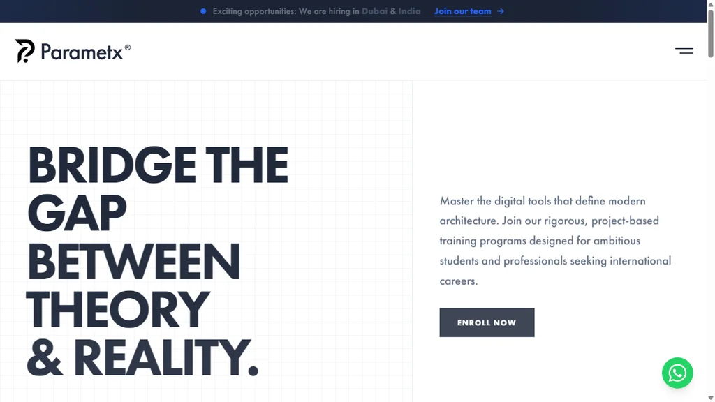 Teknoppy website project - Parametx BIM academy and internship homepage